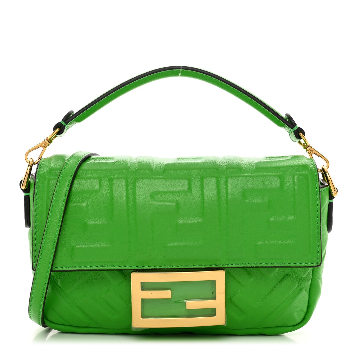 Nappa FF 1974 Embossed Mini Baguette Tomatillo