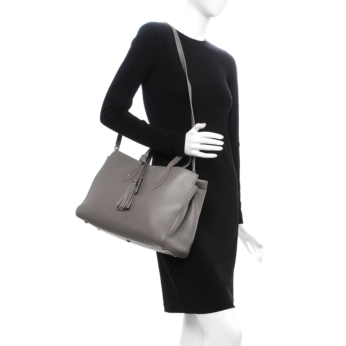 Calfskin Medium Amber Tote Fog