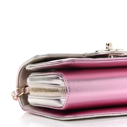 Chanel Metallic Lambskin Like A Wallet Flap Golden Pink 8 of 9