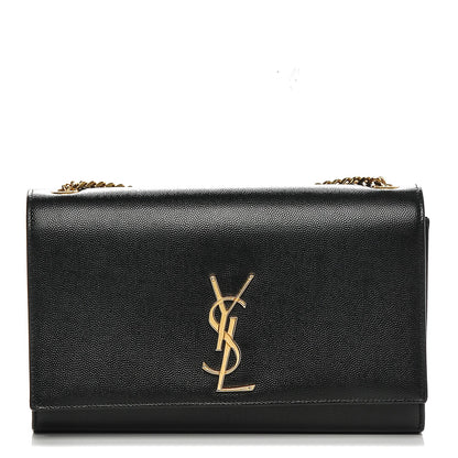 Saint Laurent Grain De Poudre Medium Classic Monogram Kate Satchel Black 1 of 7