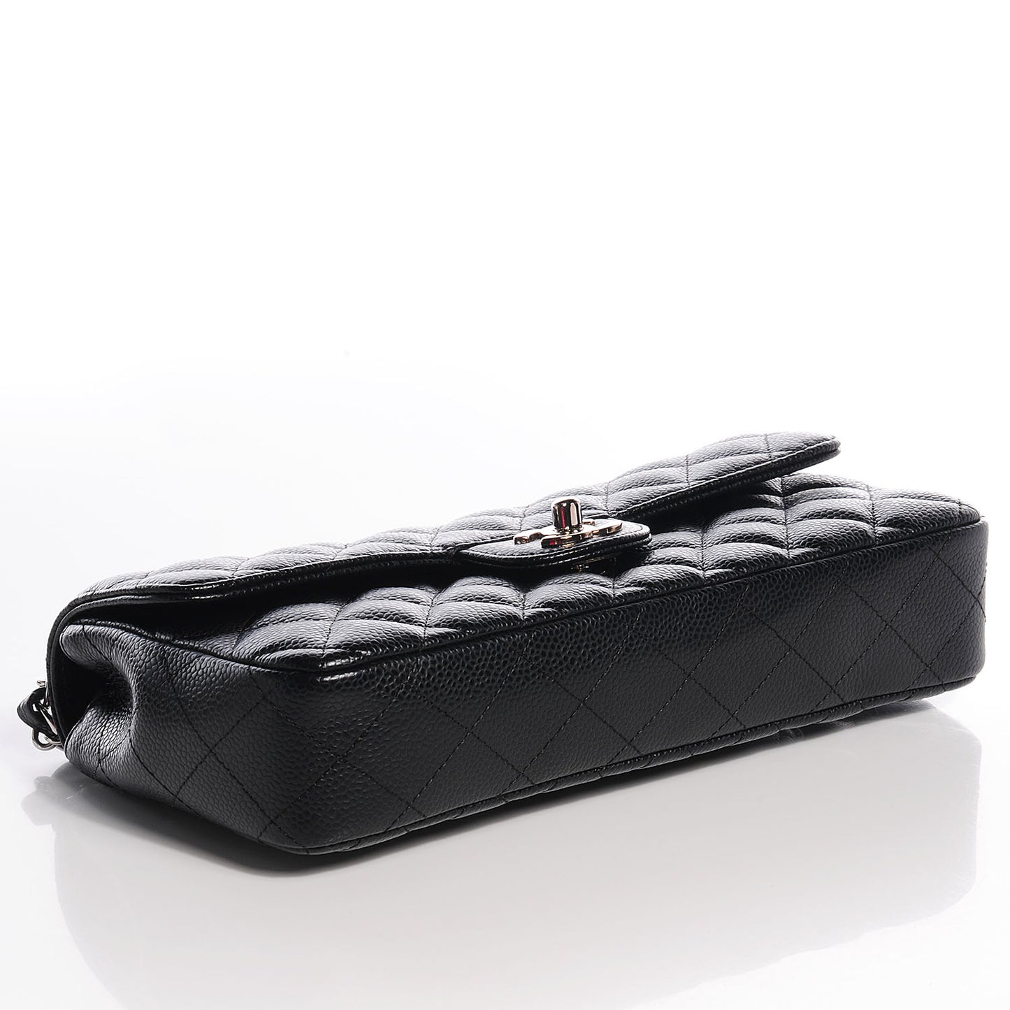 Caviar East West Flap Bag Black