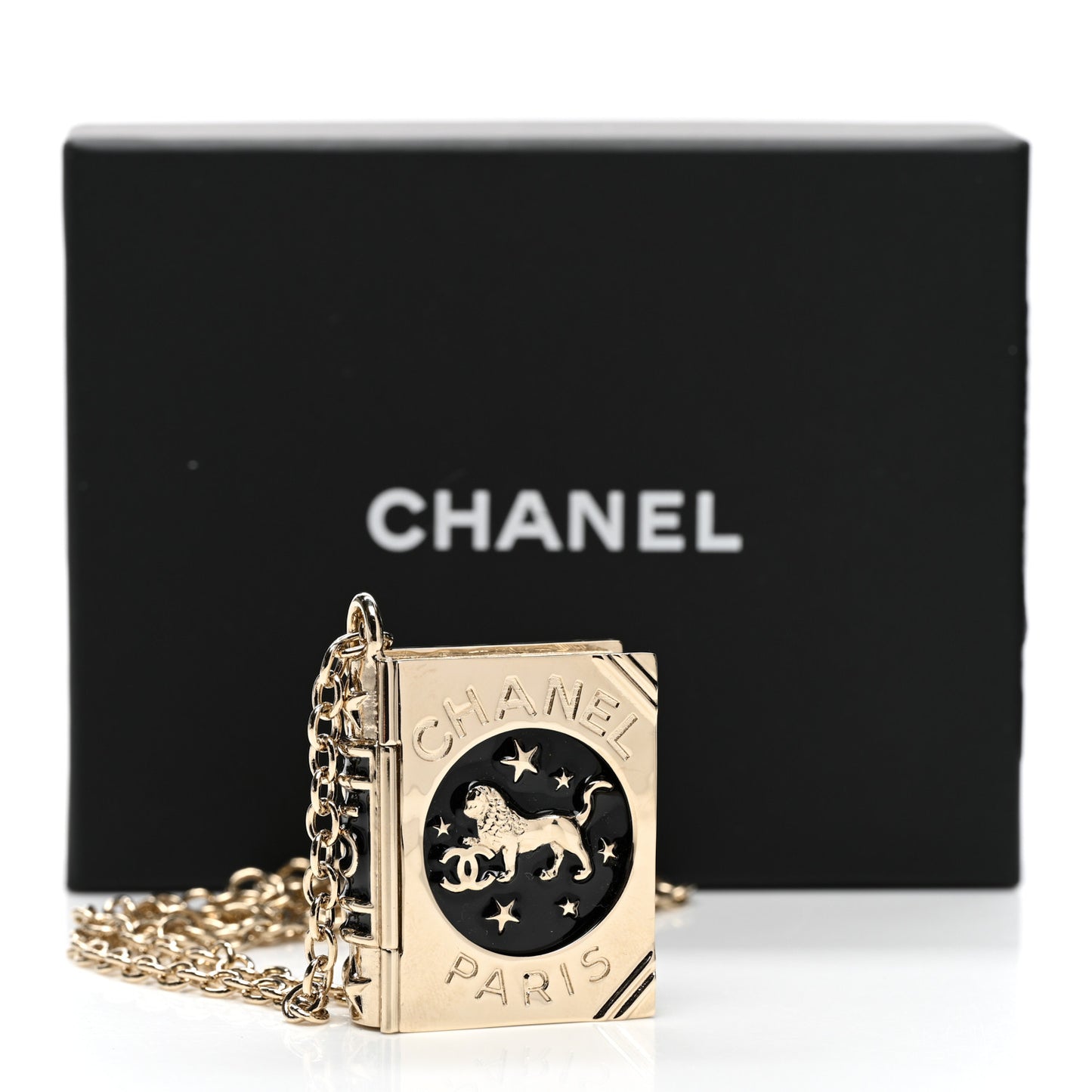 Metal Long Necklace Gold Black