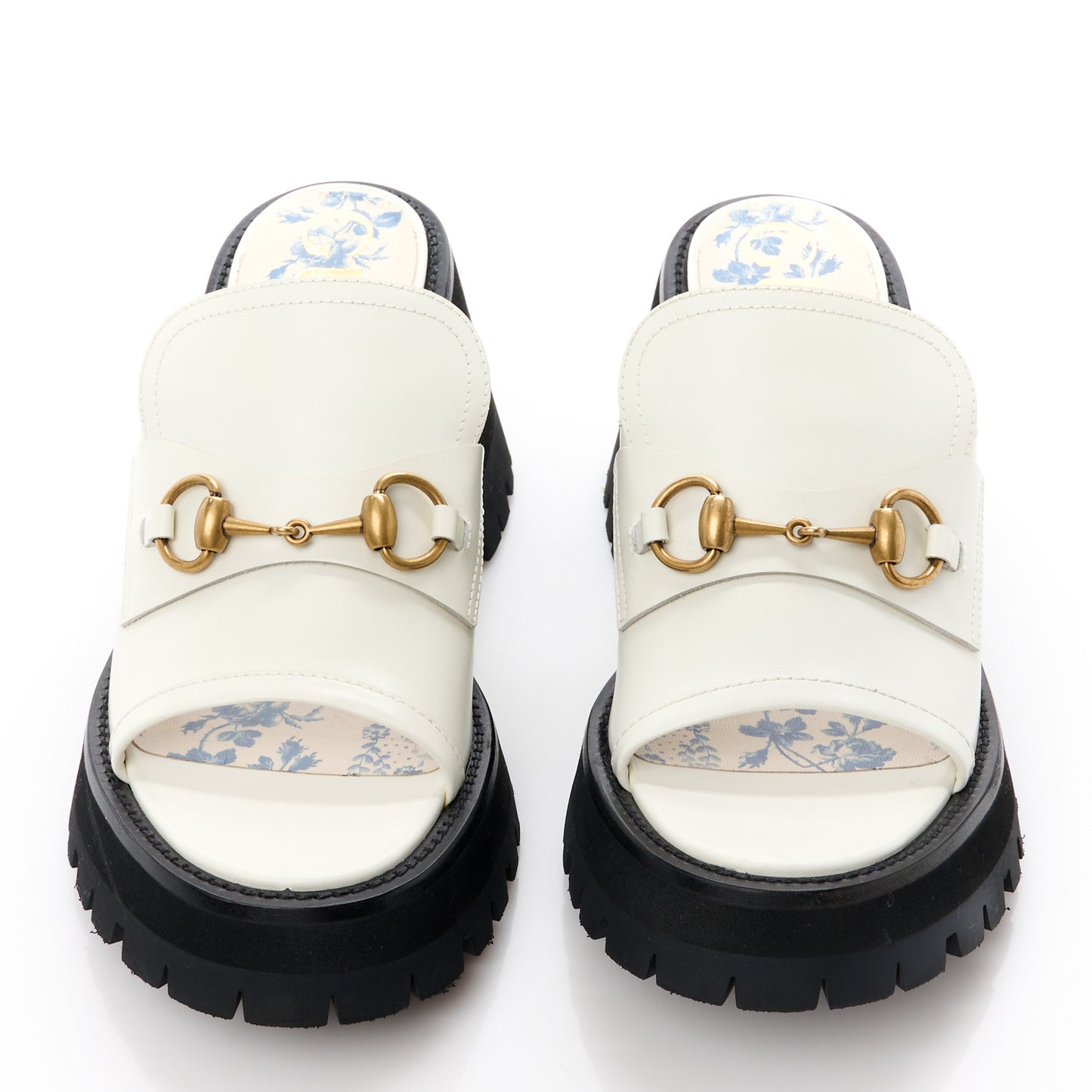 Cordovan Lux Womens Harald Horsebit Platform Slide Sandals 39 Dusty White