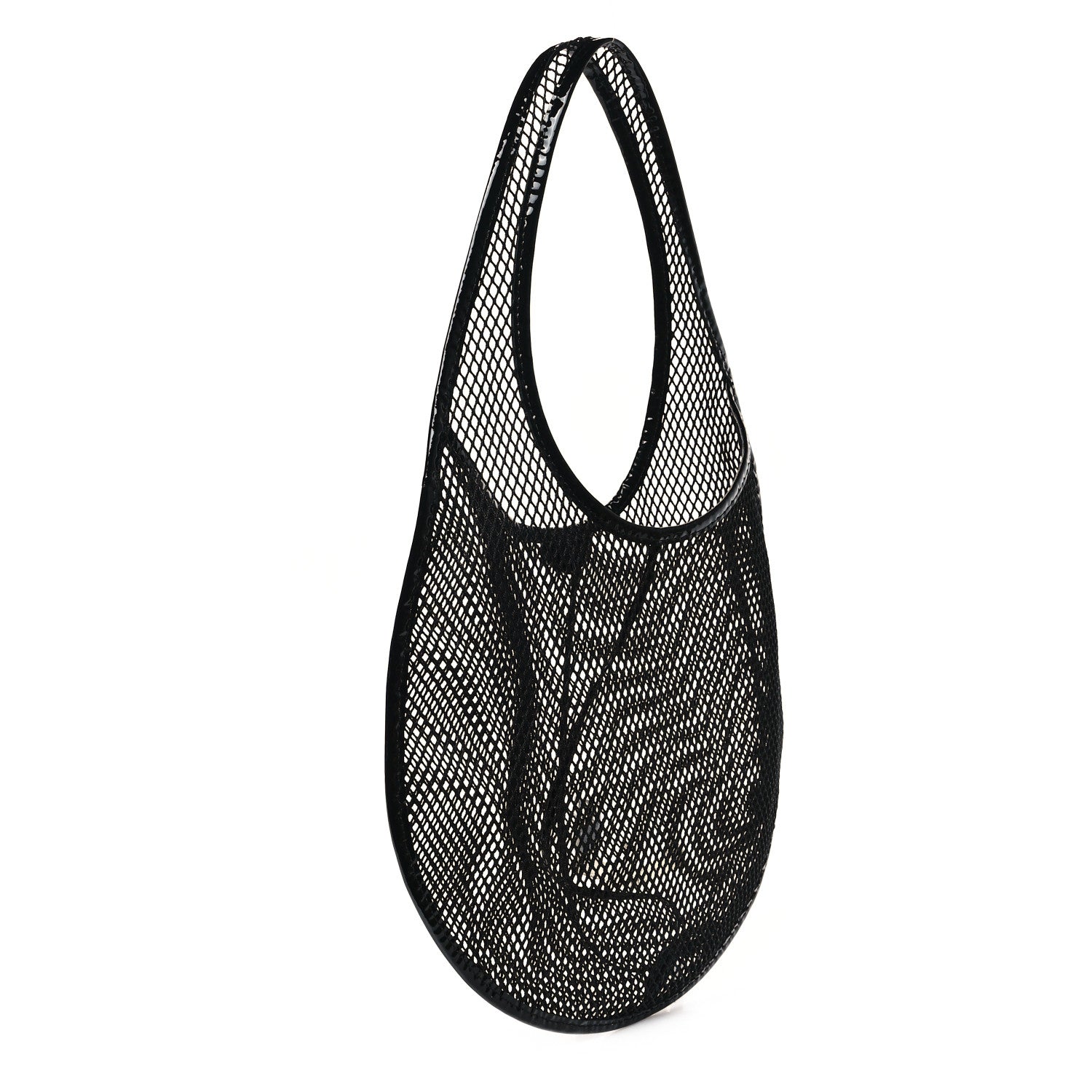 Alaia Fishnet Patent Calfskin Medium One Piece Bag Black 4 of 11