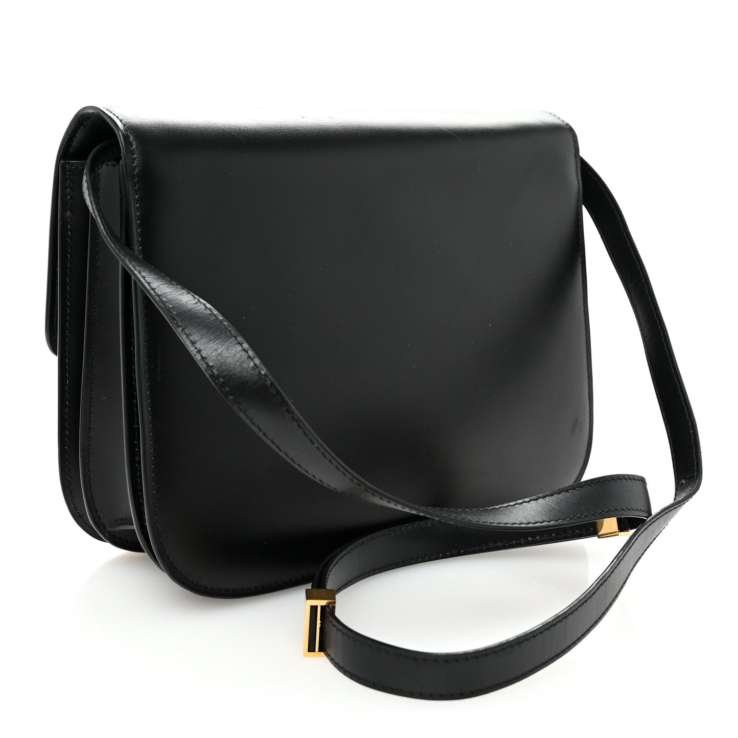 Box Calfskin Medium Classic Box Flap Bag Black