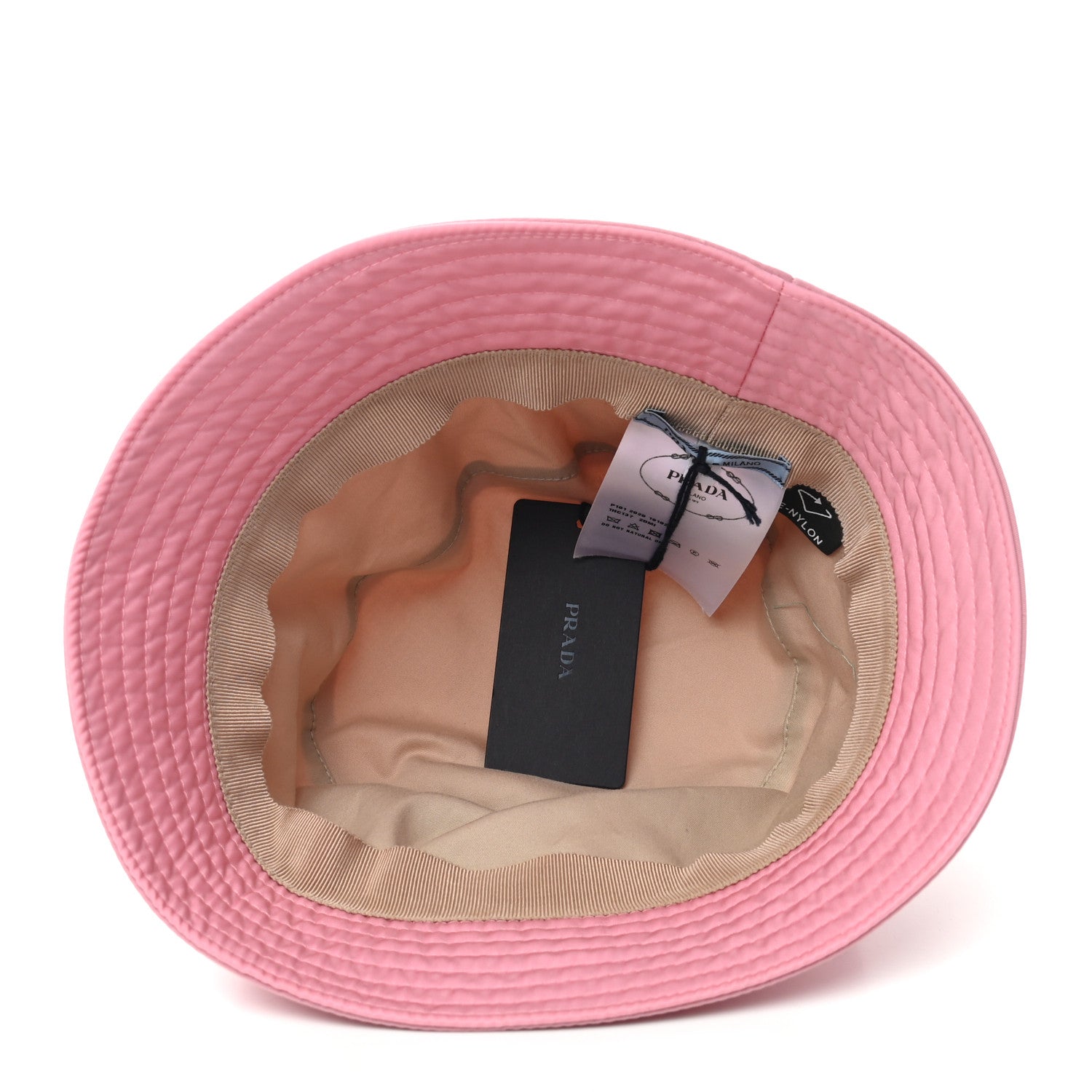 Prada Re-Nylon Metal Triangle Logo Womens Bucket Hat M Rosa 6 of 7