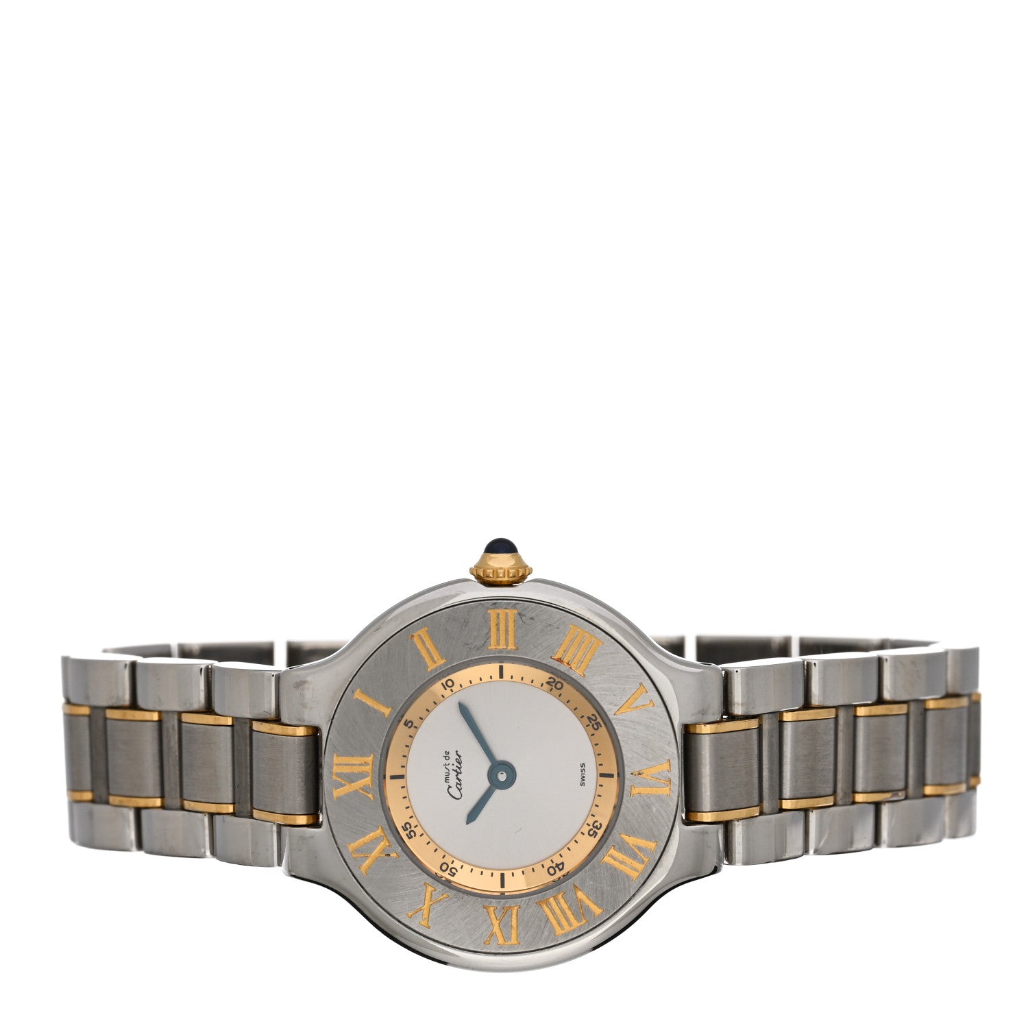 Cartier Stainless Steel 18K Yellow Gold 28mm Must De 21 Quartz Watch 2 of 5