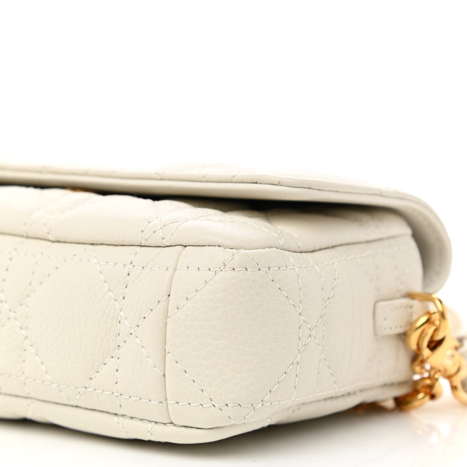 Christian Dior Supple Calfskin Cannage Caro Pouch with Chain Latte 9 of 9