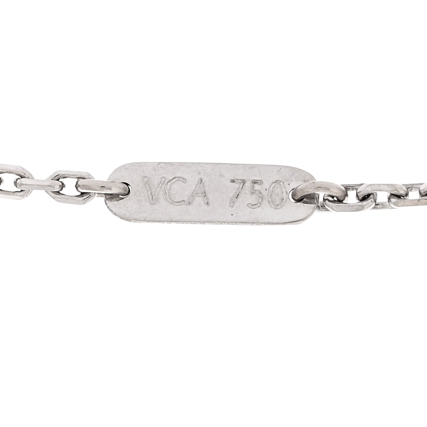 18K White Gold Mother of Pearl Magic Alhambra Pendant Necklace