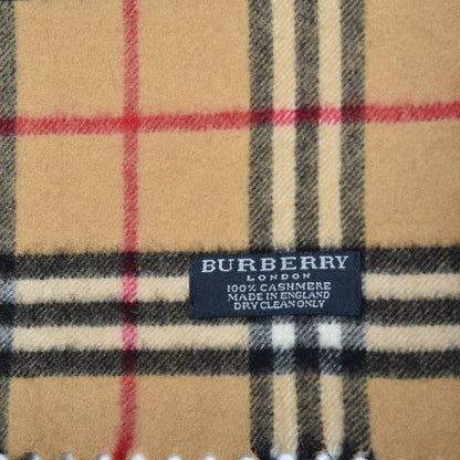 Burberry Cashmere House Check Fringe Scarf Camel 3 of 3