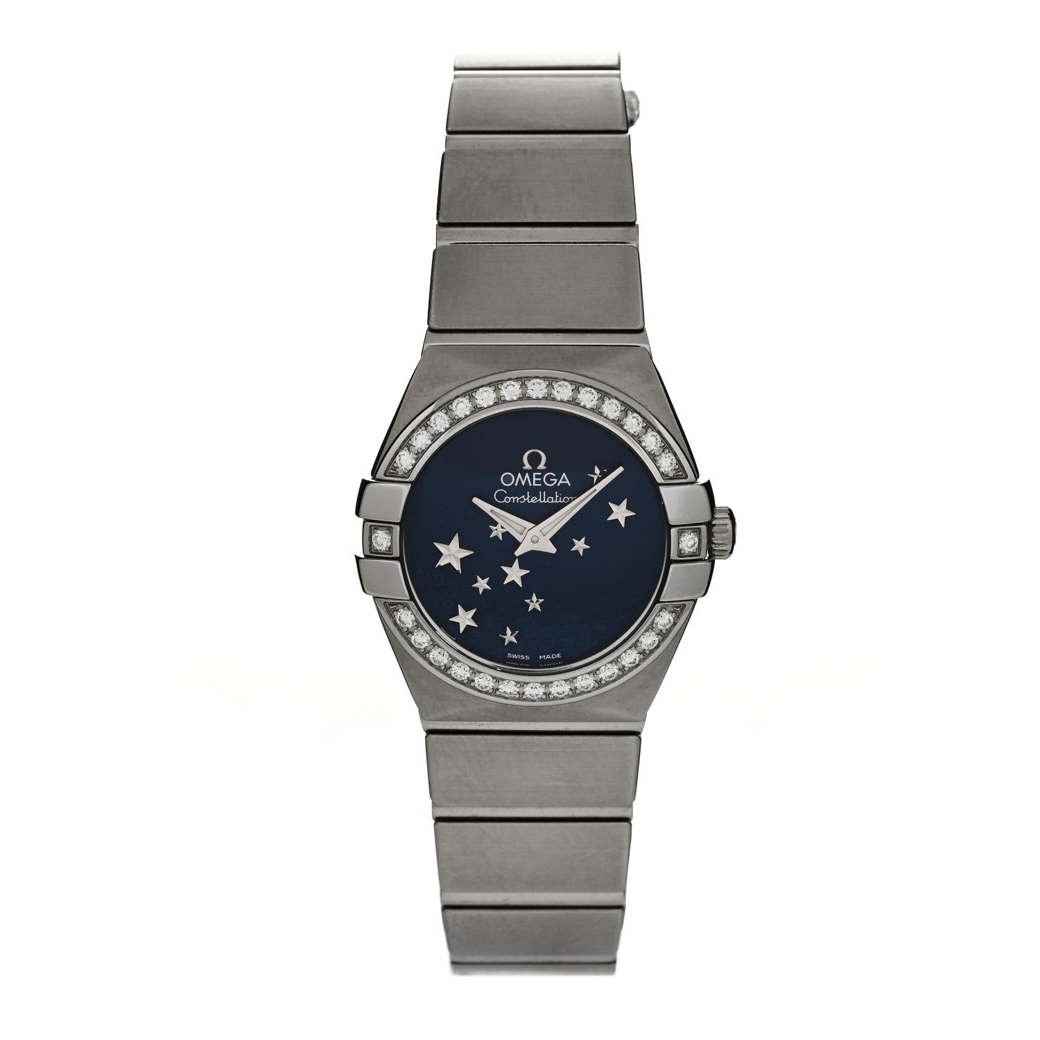 Omega Stainless Steel Diamond Bezel 24mm Constellation Quartz Watch Blue 123.15.24.60.03.001 1 of 5