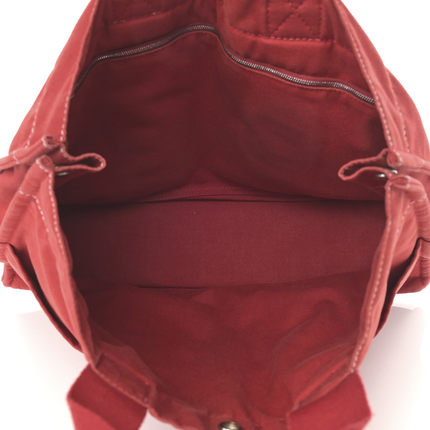 Hermes Canvas Herline Tote MM Red 5 of 12
