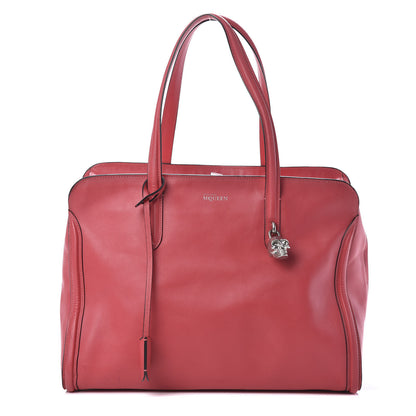 Alexander McQueen Pebbled Calfskin Large Skull Padlock Zip Around Tote Pink 1 of 15