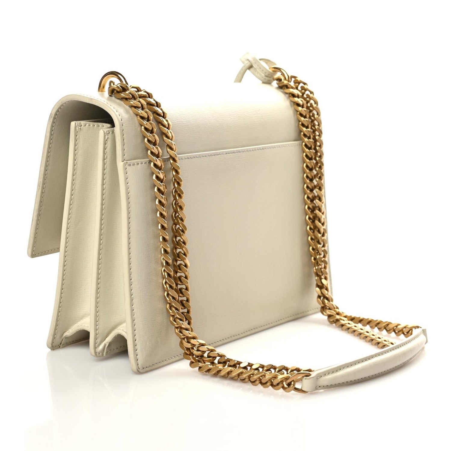 Saint Laurent Calfskin Medium Monogram Sunset Blanc Vintage 3 of 10