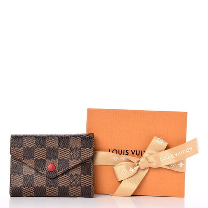 Louis Vuitton Damier Ebene Victorine Wallet Red 8 of 8