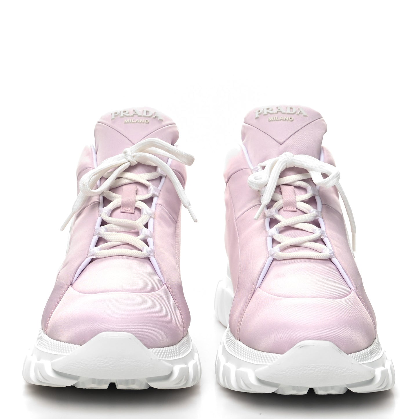 Re-Nylon Gabardine Rubber Triangle Logo Quilted Womens Rush Piuma 50mm Mid Sneakers 38 Alabastro
