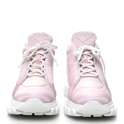 Prada Re-Nylon Gabardine Rubber Triangle Logo Quilted Womens Rush Piuma 50mm Mid Sneakers 38 Alabastro 2 of 8
