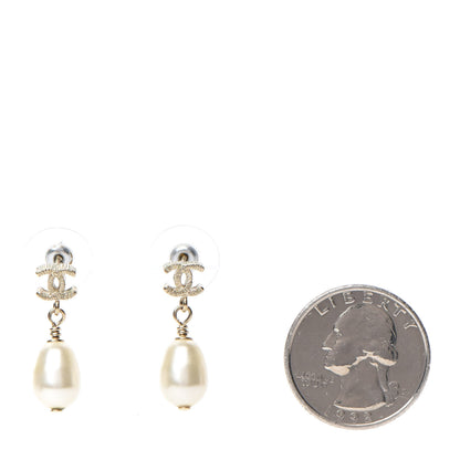 Chanel Pearl CC Drop Earrings Gold 2 of 4