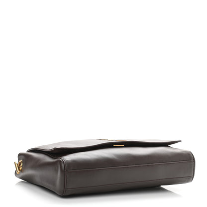 Saint Laurent Smooth Calfskin Suede Medium Reversible Monogram Kate Satchel Military Brown 4 of 9