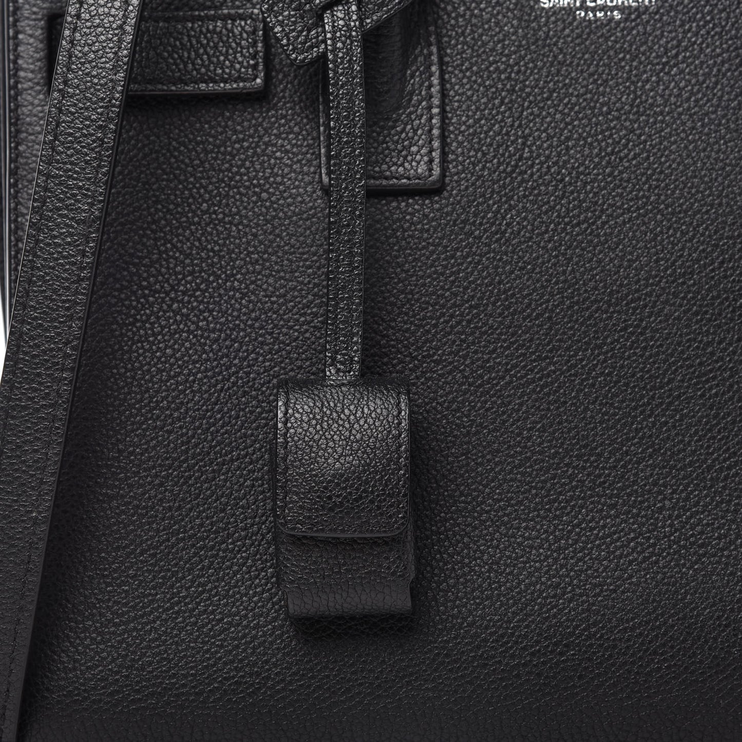 Grained Calfskin Baby Sac De Jour Black