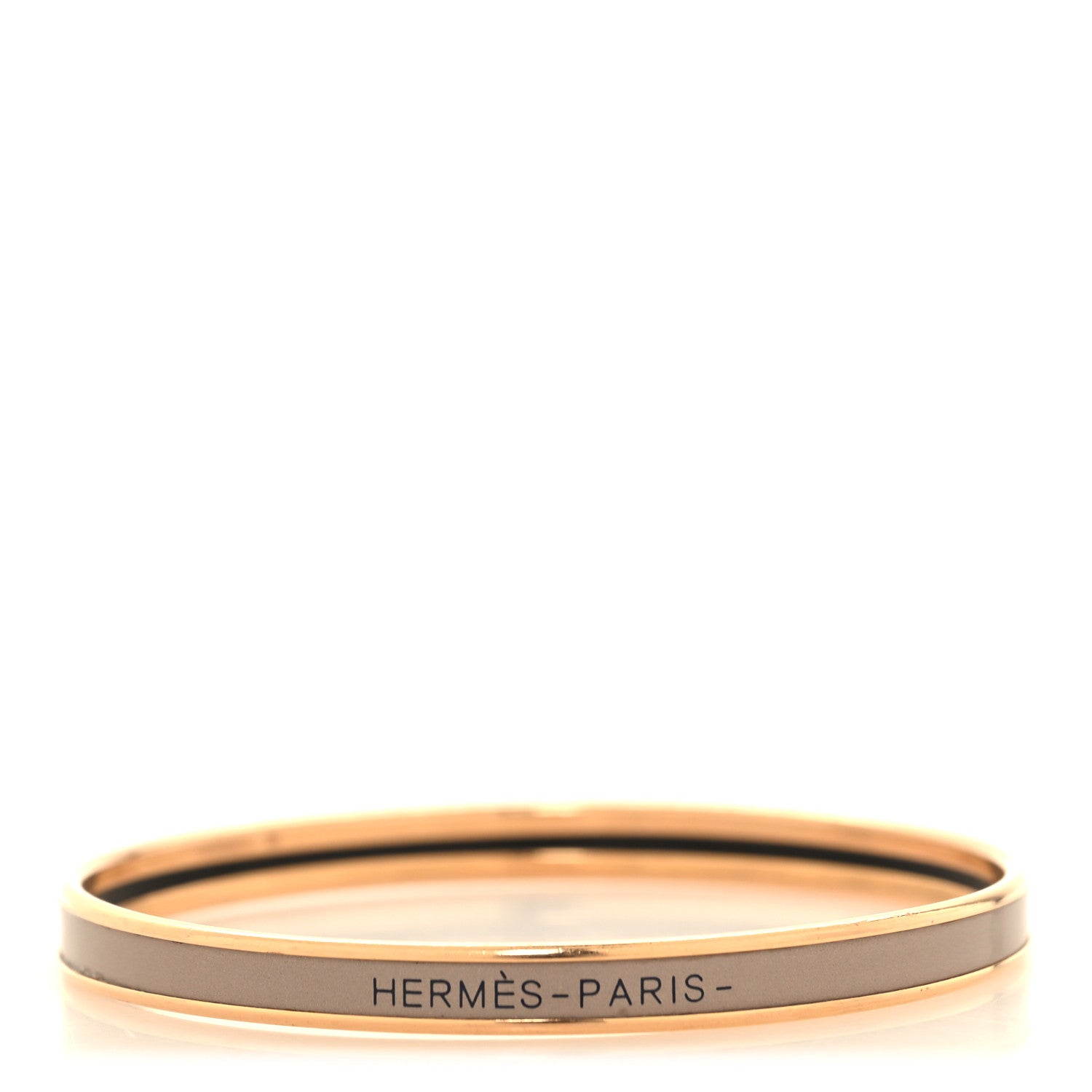 Hermes Enamel Printed Extra Narrow Bracelet Marron Glace 1 of 5