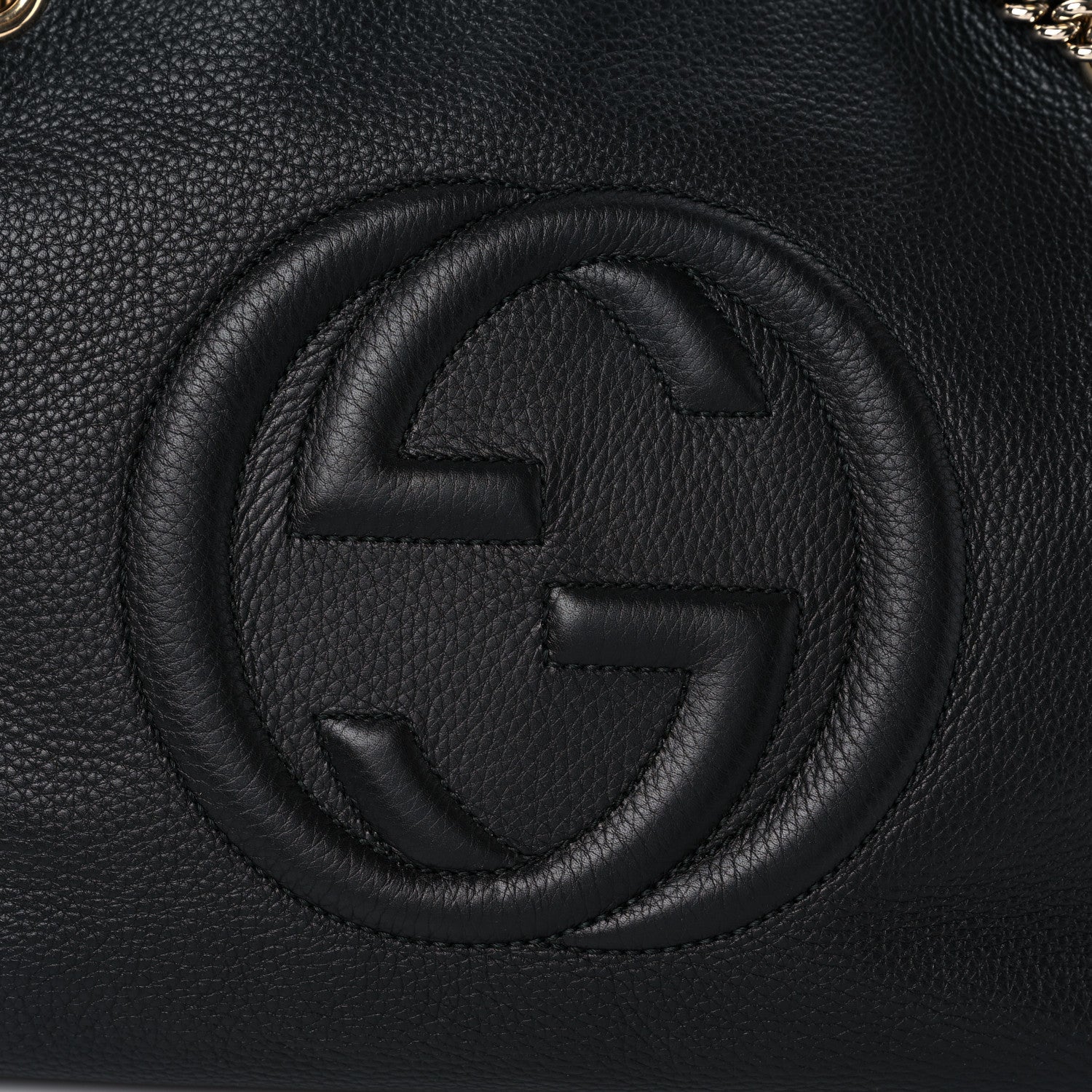 Gucci Pebbled Calfskin Medium Soho Chain Shoulder Bag Black 12 of 12