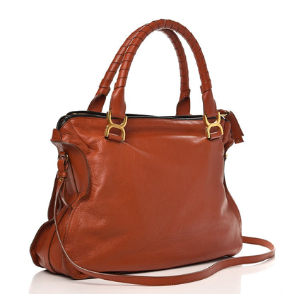 Chloe Calfskin Braided Large Marcie Satchel Whiskey 3 of 11