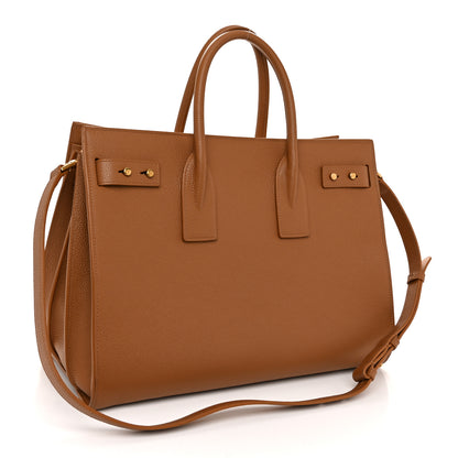 Saint Laurent Grained Calfskin Large Supple Sac De Jour Cinnamon 3 of 10