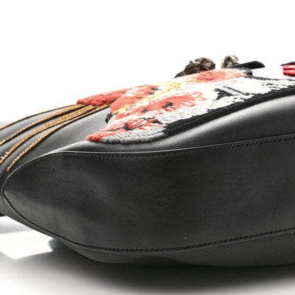 Gucci Calfskin Dog Embroidered Large Dionysus Hobo Black 8 of 10