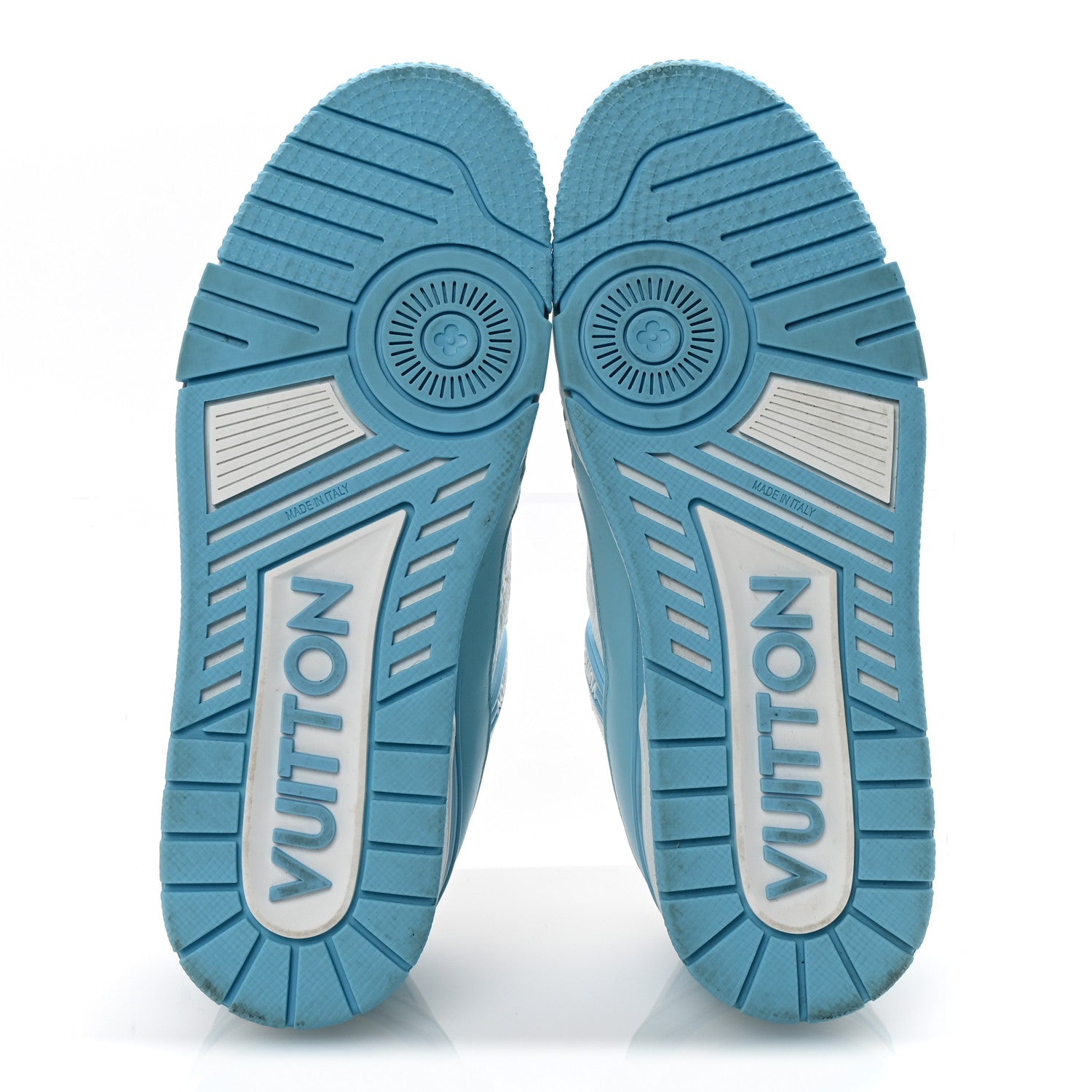 Louis Vuitton Calfskin Monogram Womens LV Trainer Sneakers 39.5 Sky Blue 6 of 9