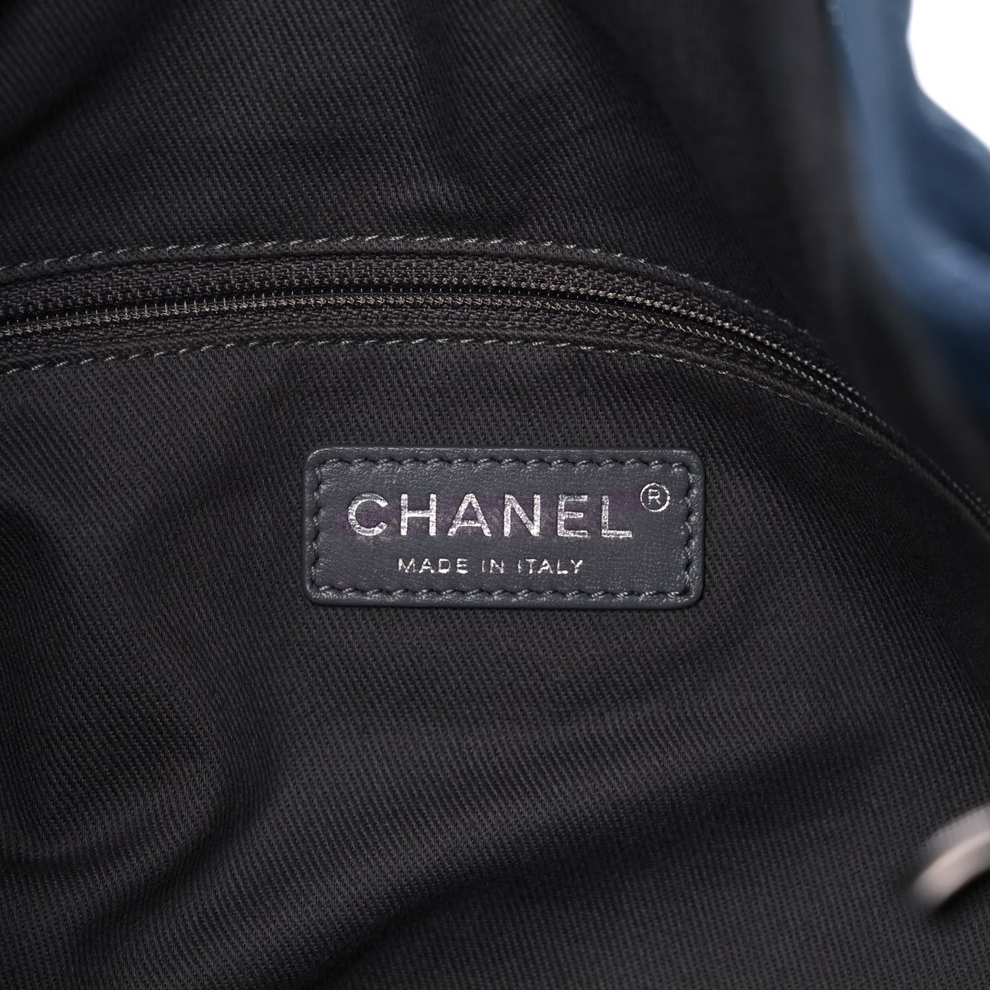 Iridescent Calfskin Quilted Daily Hobo Blue