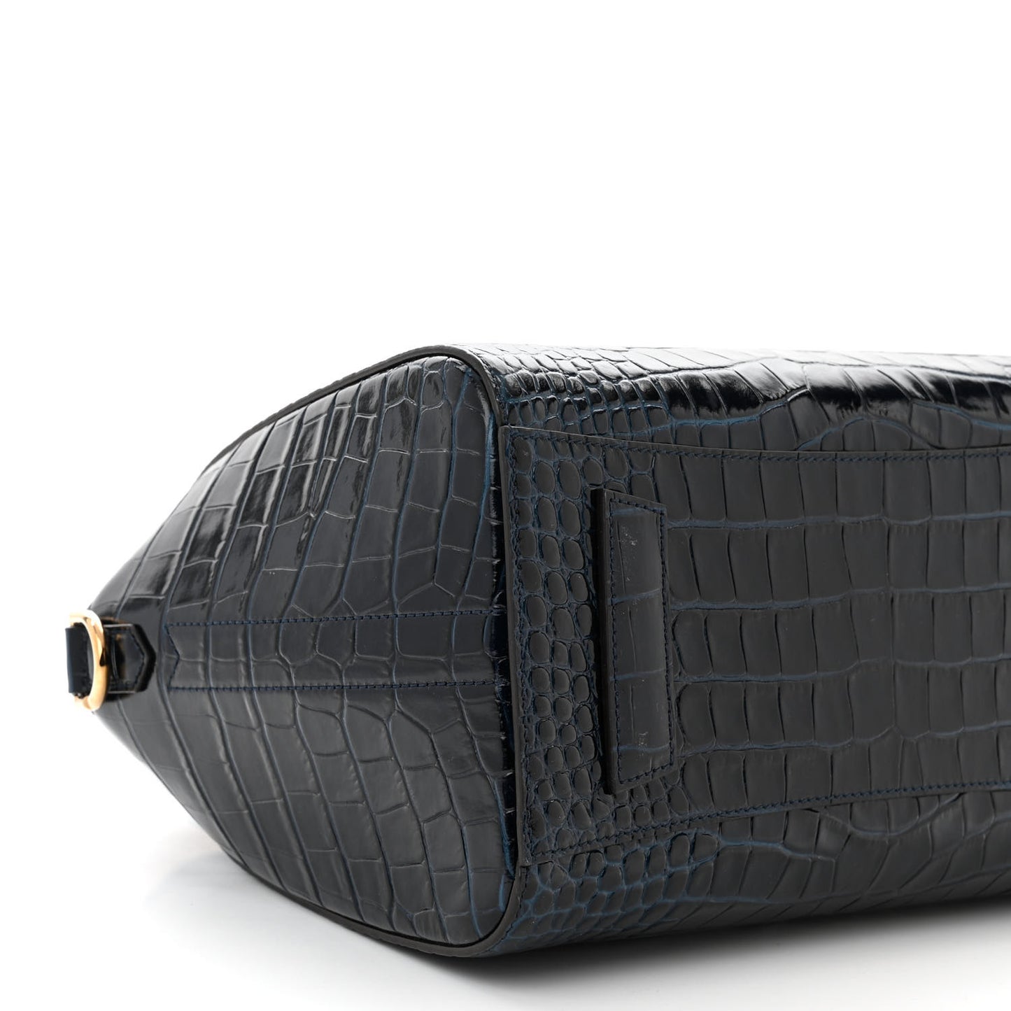 Calfskin Crocodile Embossed Small Antigona Navy