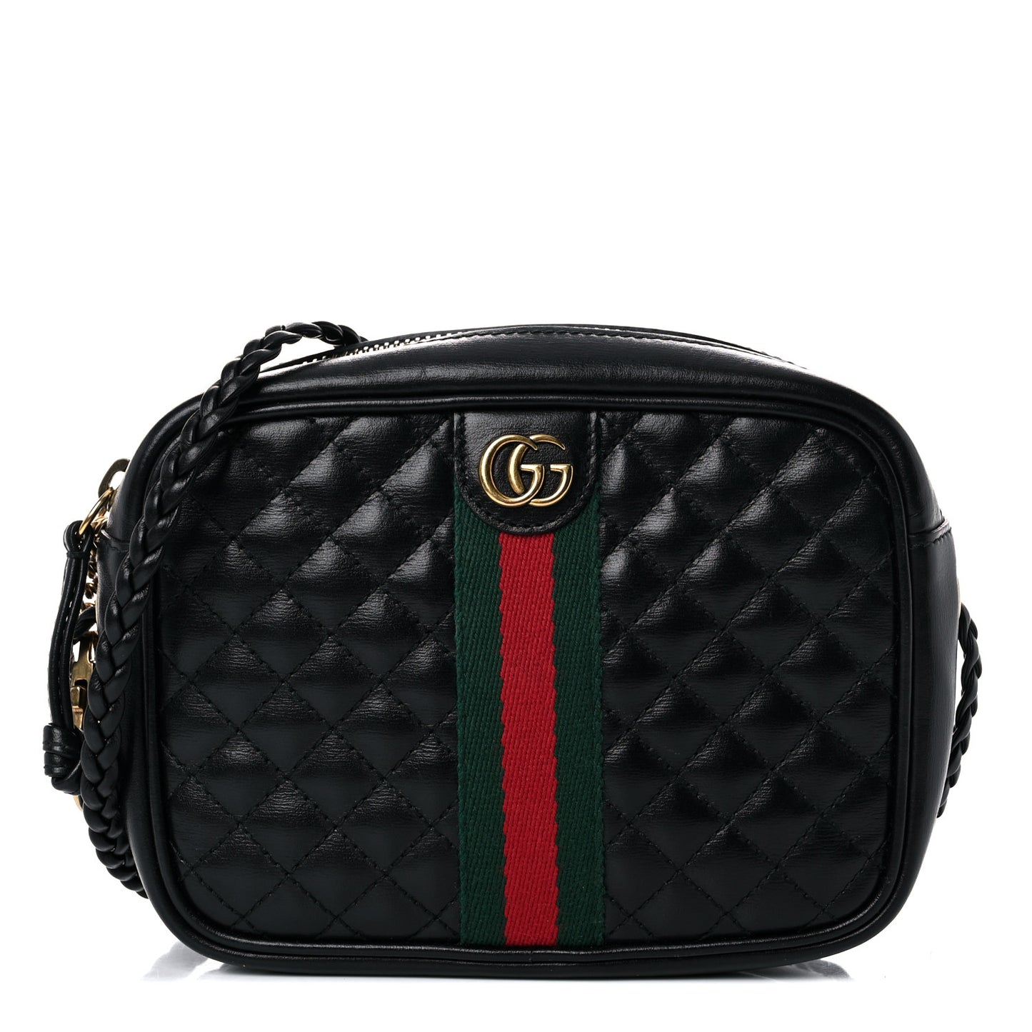 Calfskin Trapuntata Web Mini GG Shoulder Bag Black