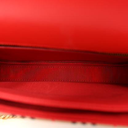 Burberry Patent 1983 Knight Check Link Shoulder Bag Bright Red 5 of 9
