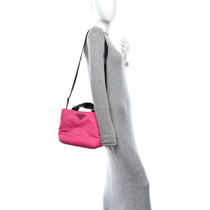 Prada Tessuto Nylon Soft Padded Shopping Tote Fuxia 2 of 9