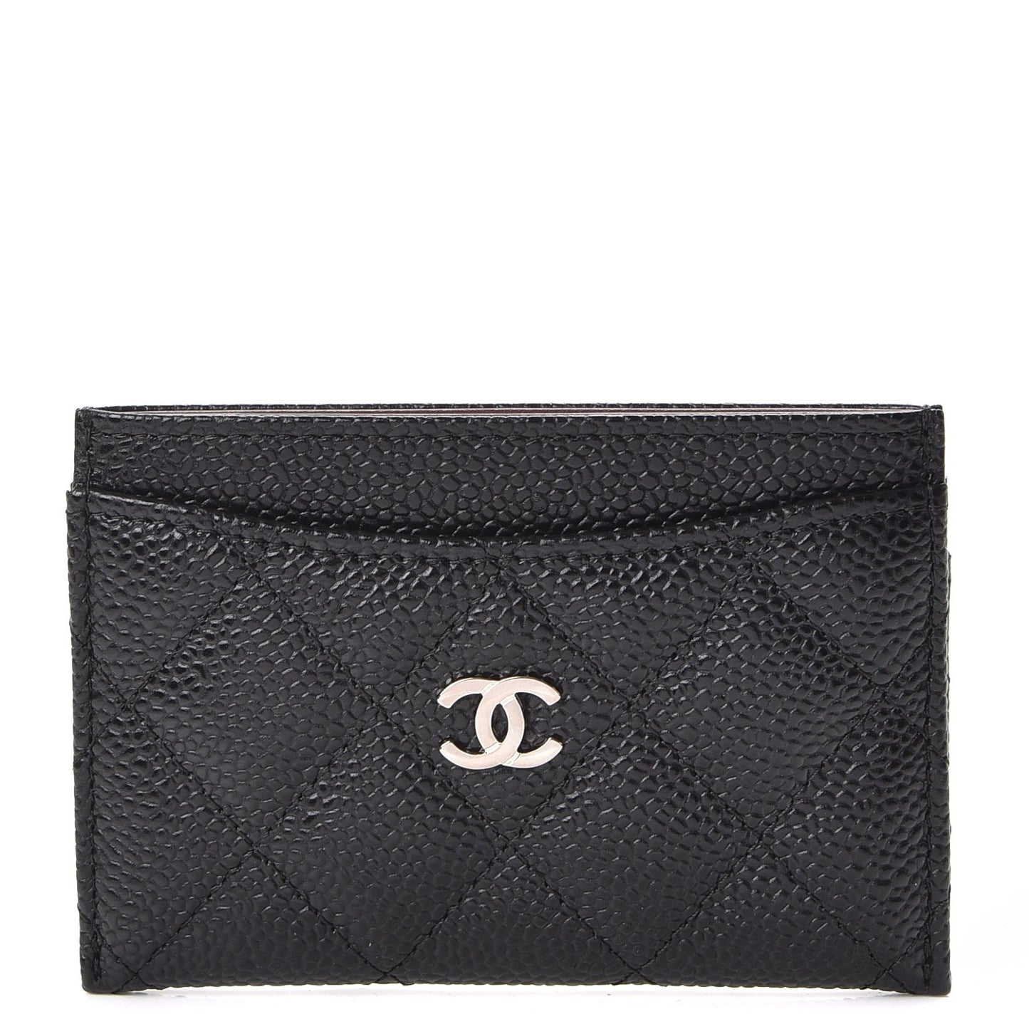 Caviar Quilted Card Holder Black