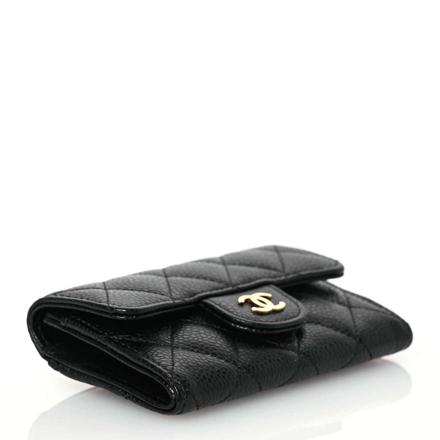 Chanel Caviar Quilted Flap Card Holder Wallet Black 4 of 10