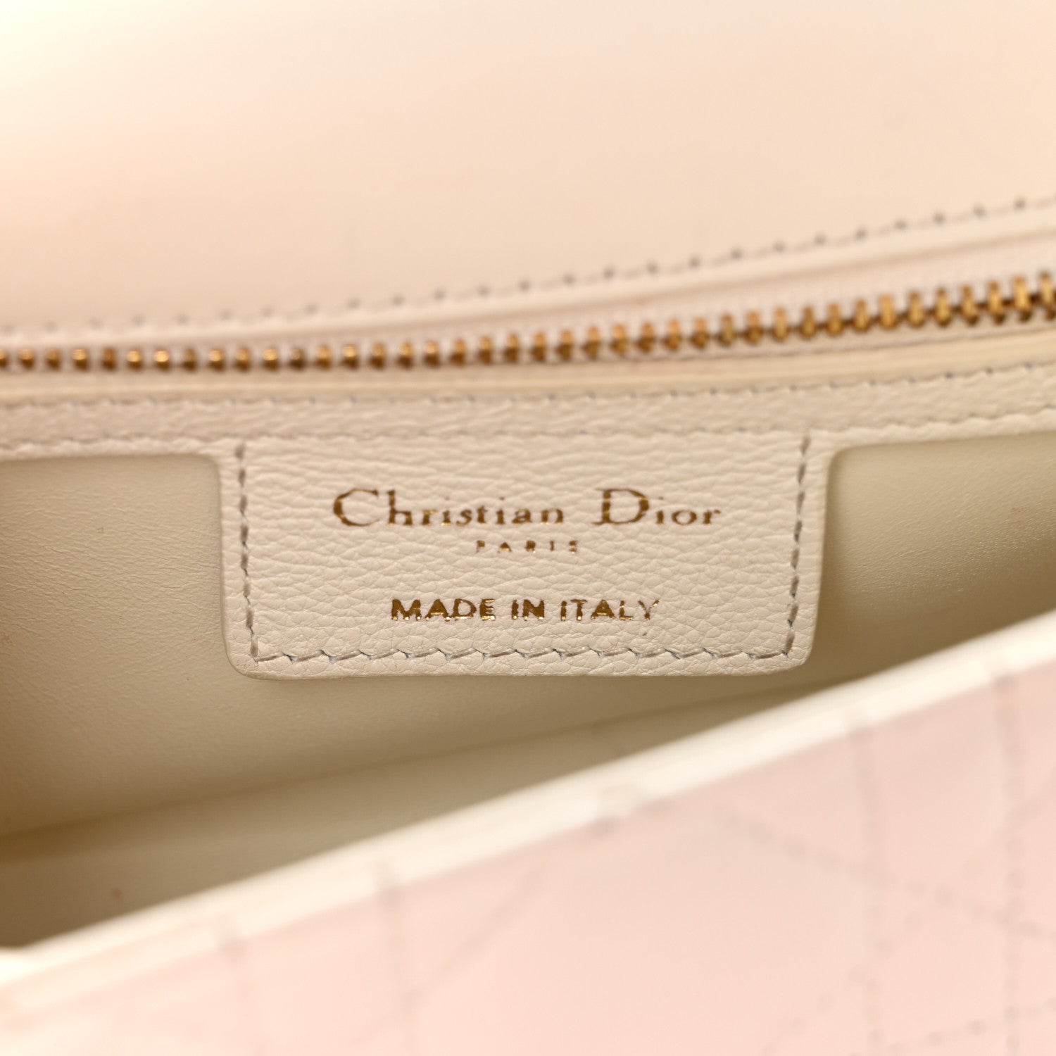 Christian Dior Calfskin Cannage Small Caro Bag Ivory 6 of 12