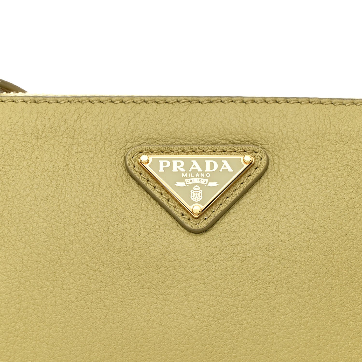 Prada Soft Calfskin Zippered Shoulder Bag Pistachio 8 of 10