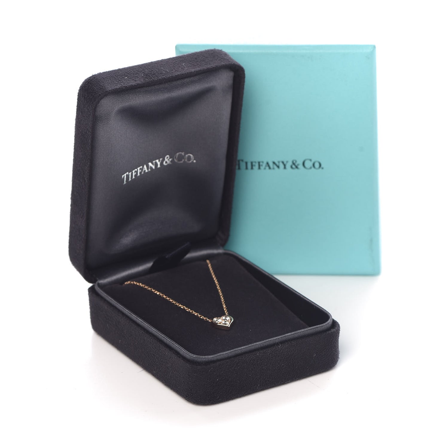 18K Rose Gold Diamond Heart Pendant Necklace