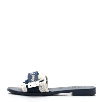 Christian Dior Canvas Fabric Dio(r)evolution Slide Sandals 37 Deep Blue 1 of 7