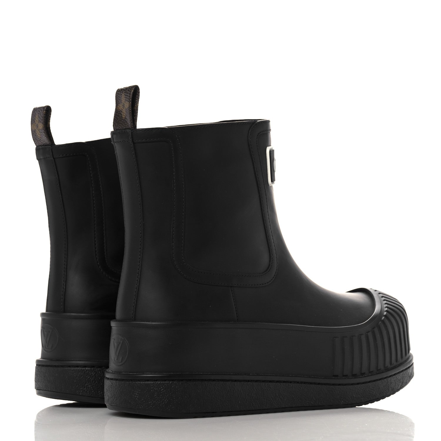 Louis Vuitton Calfskin Polar Flat Ankle Boots 38 Black 4 of 10