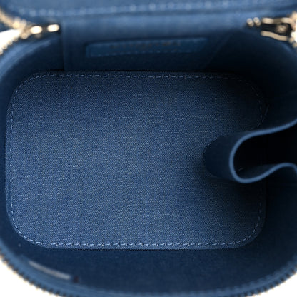 Chanel Denim Quilted Mini Pearl Crush Vanity Case With Chain 5 of 11