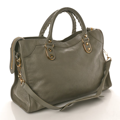 Balenciaga Chevre Gold Metallic Edge Hardware City Gris Taupe 4 of 12