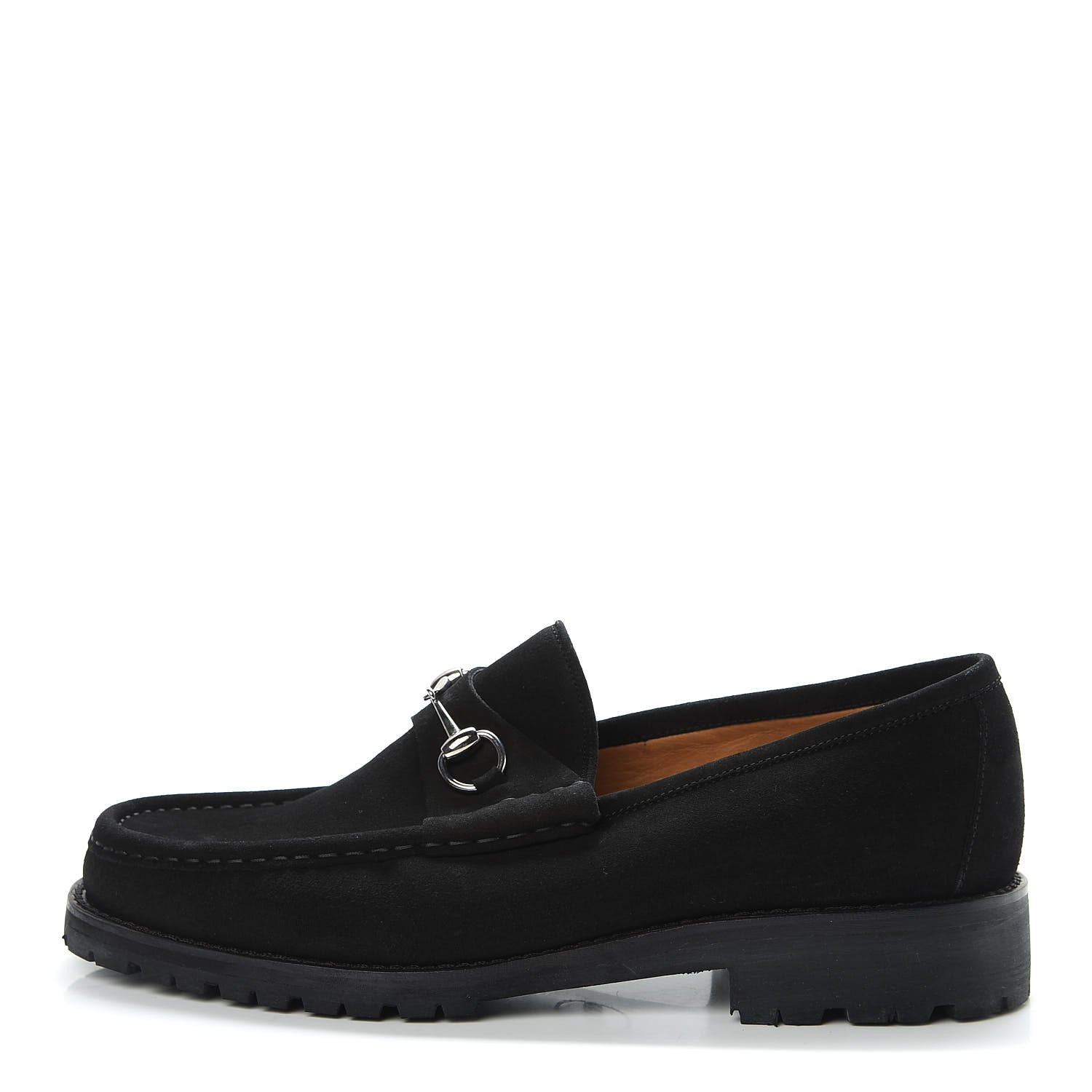 Gucci Suede Mens Horsebit Lug Sole Loafers 12 Black 1 of 13