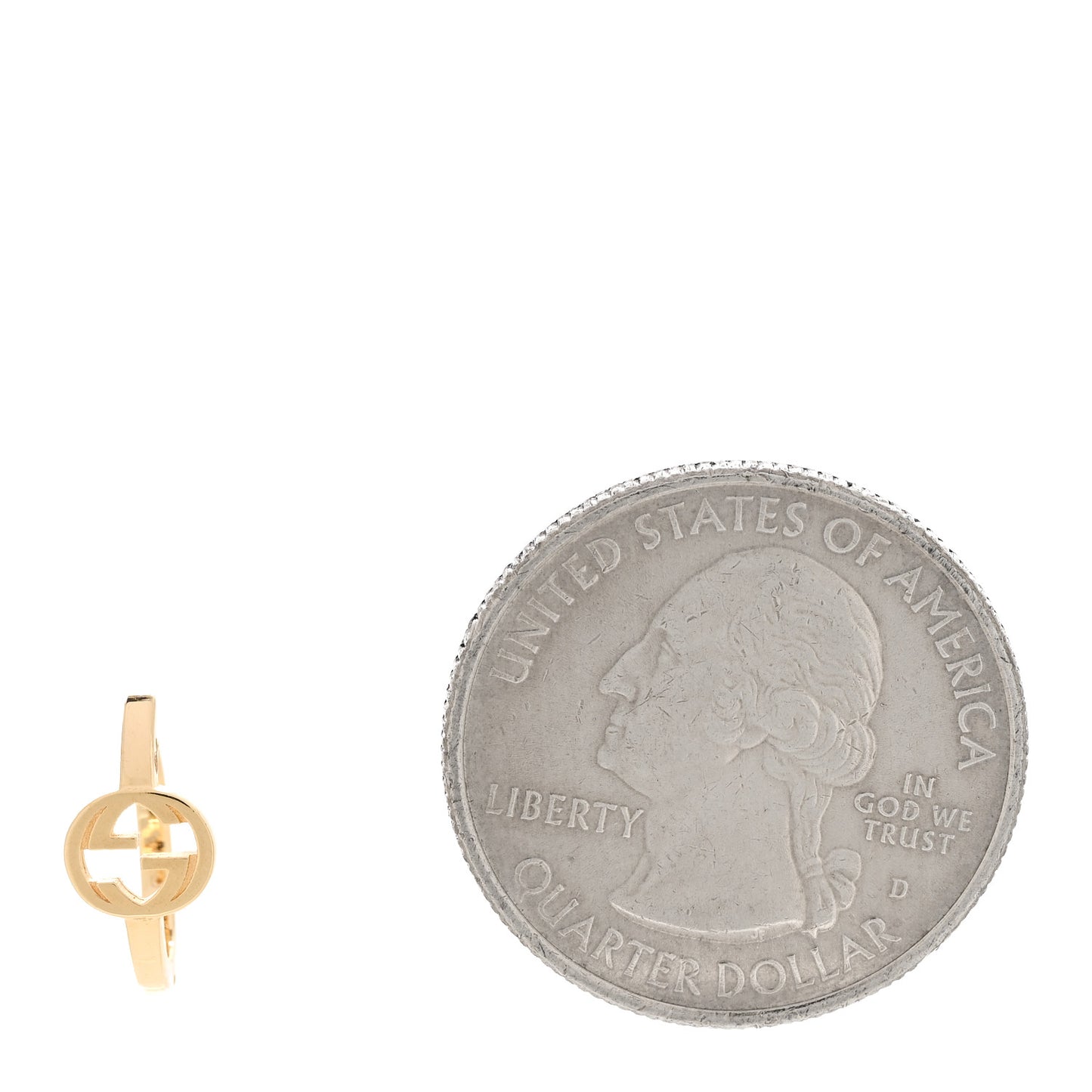 18K Yellow Gold Interlocking G Single Hoop Earring