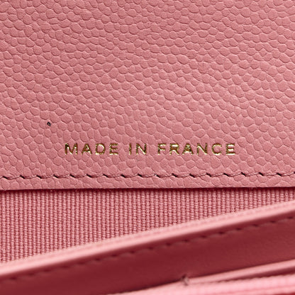 Chanel Caviar Quilted Large Gusset Flap Wallet Light Pink 7 of 11