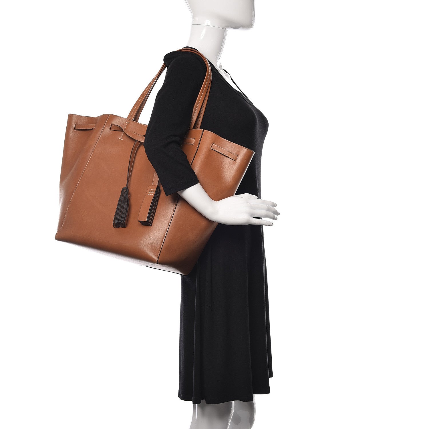 Celine Smooth Calfskin Medium Belt Cabas Phantom Brown 2 of 17