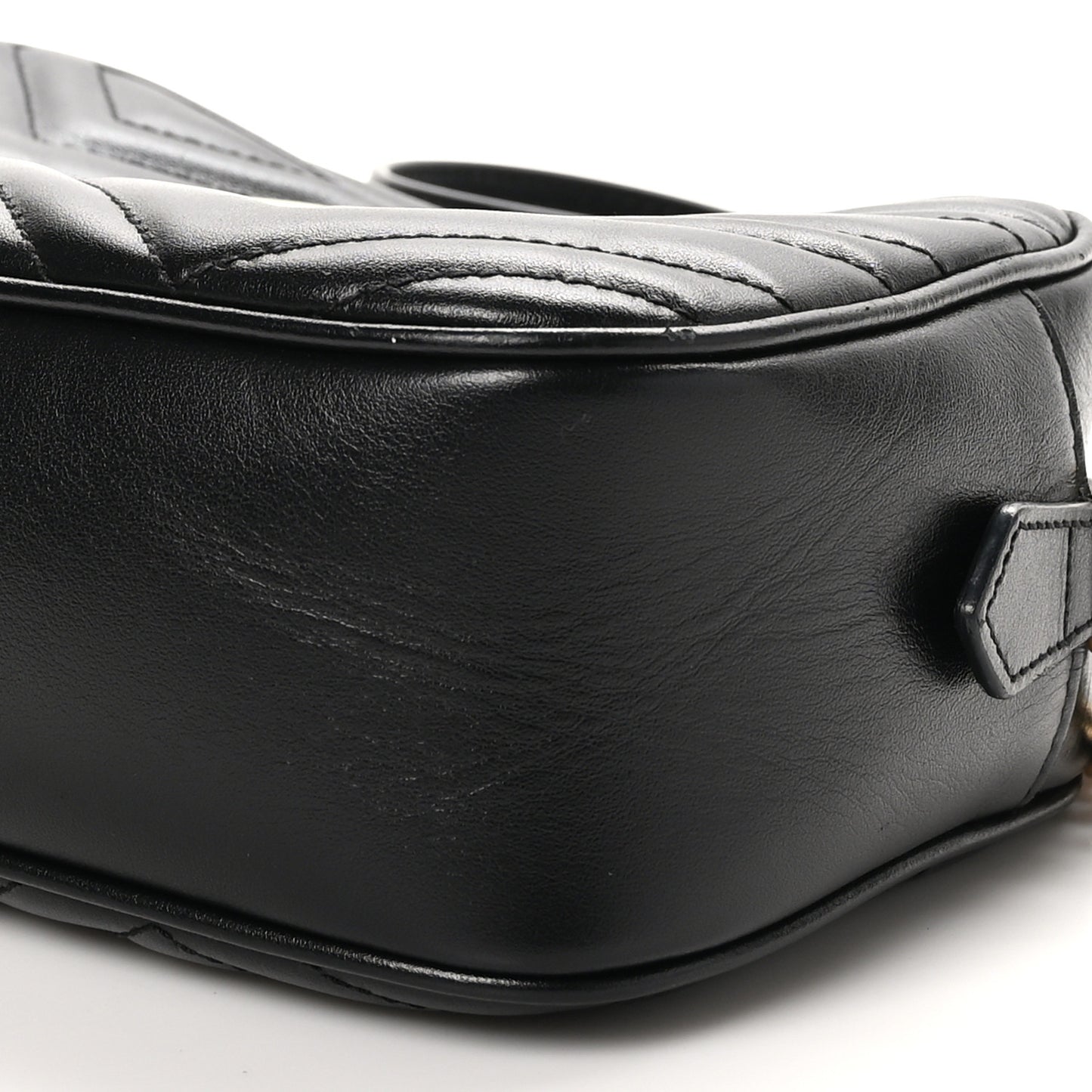 Calfskin Matelasse Small GG Marmont Chain Shoulder Bag Black