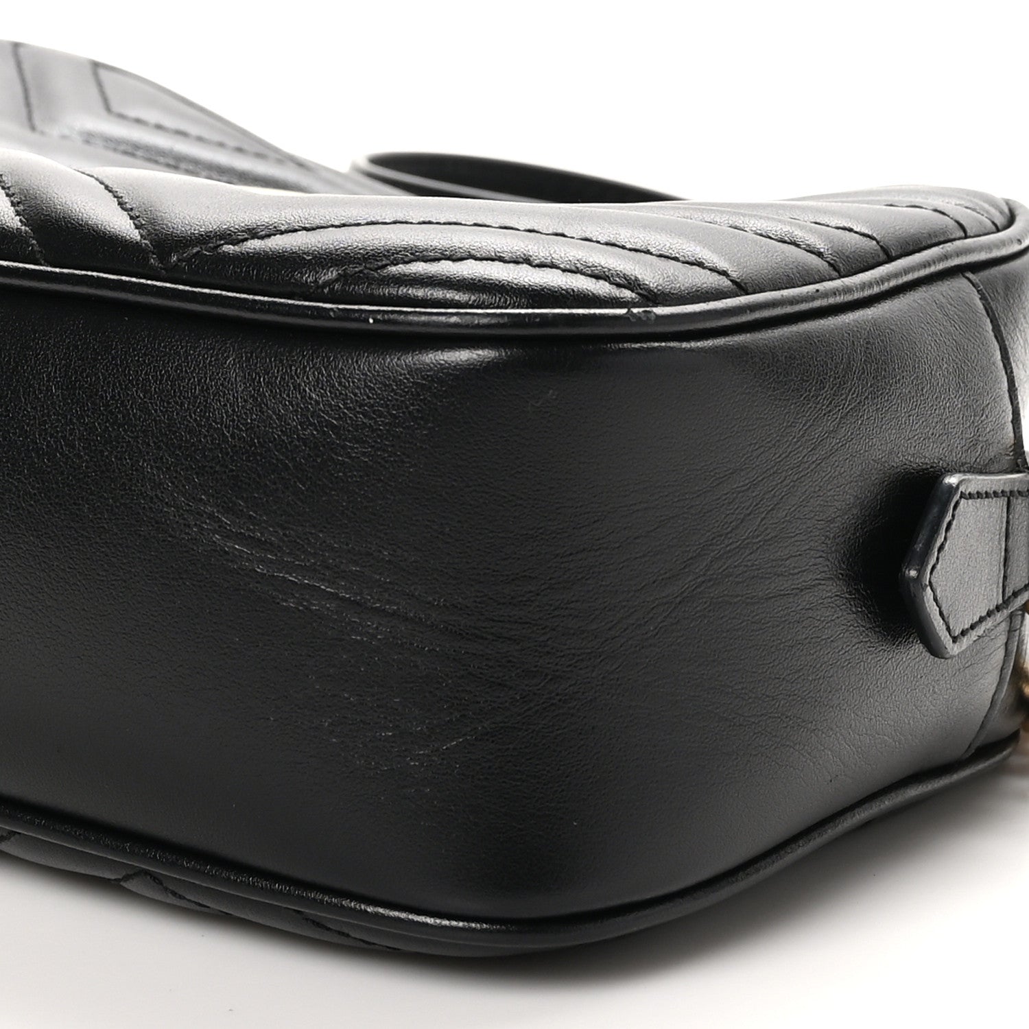 Gucci Calfskin Matelasse Small GG Marmont Chain Shoulder Bag Black 10 of 10